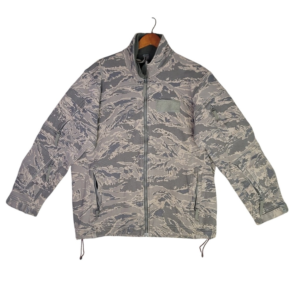 Massif Elements FR Soft Shell Mens Large Military USAF Camo‎ Jacket Zip Tactical
